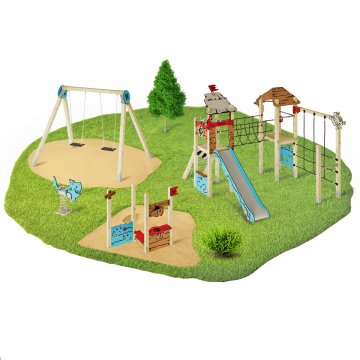Parco giochi completo per aree pubbliche Wickey PRO MAGIC Treasure+  1005001